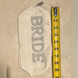 Cream Bride Pouch with Rhinestone Letters